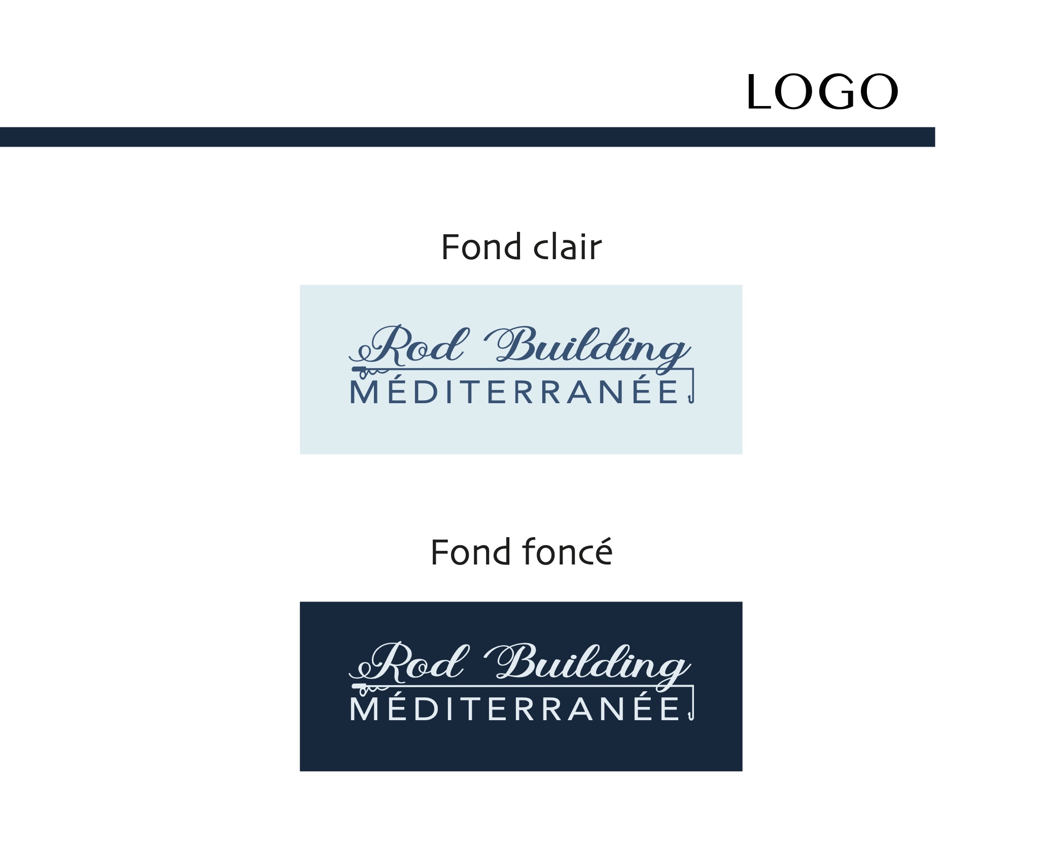 page des logos de la charte graphique réalisé pour rod building méditérranée